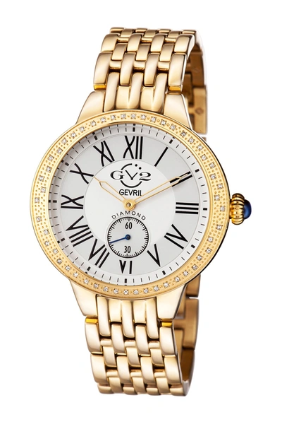 Shop Gevril Astor Diamond Bracelet Watch, 40mm In Gold