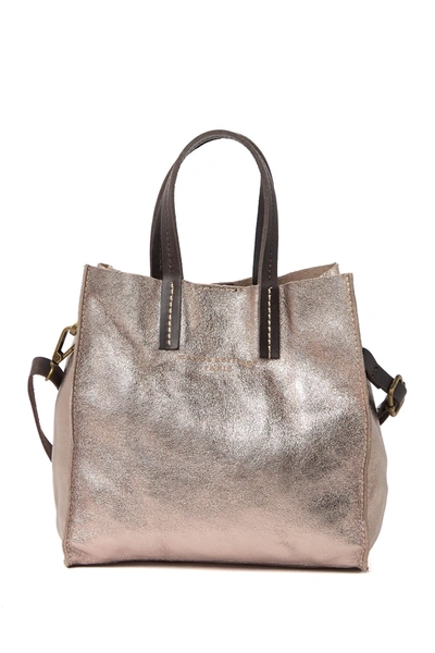 Shop Maison Heritage Sac Bandouliere Small Metallic Tote Bag In Bronze