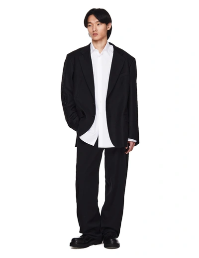 Shop Vetements Oversize Jacket With Gothic Embroidery In Black