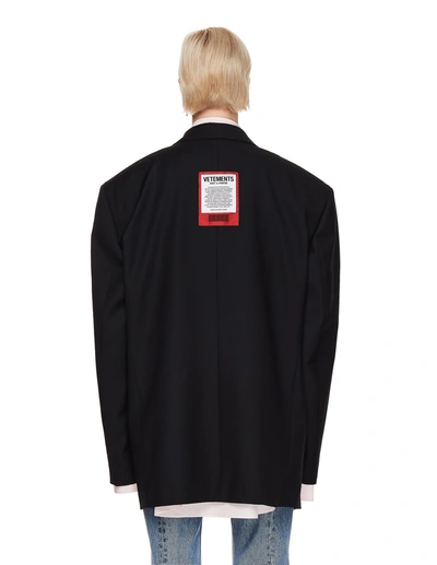 Shop Vetements Black Double Breasted Jacket