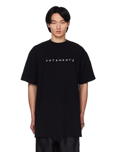 Shop Vetements Oversize Black Logo T-shirt