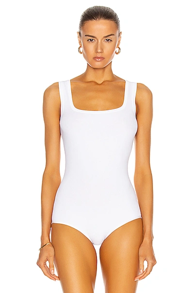 Shop Alaïa Sleeveless Bodysuit In Blanc