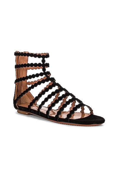 Shop Alaïa Cage Sandals In Noir