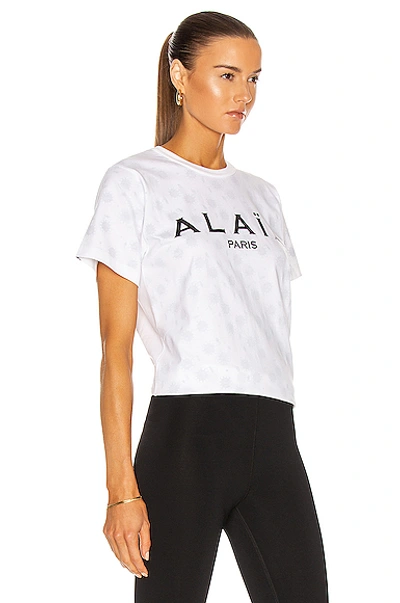 Shop Alaïa Edition 2004 The  Jersey T Shirt In Blanc & Noir