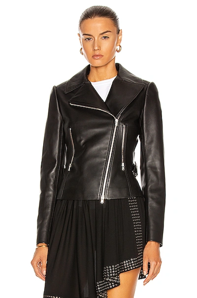 Shop Alaïa Edition 2003 Leather Biker Jacket In Noir