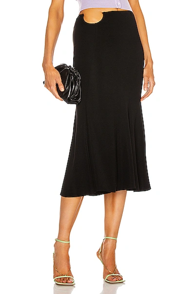 Shop Versace Midi Flare Skirt In Nero