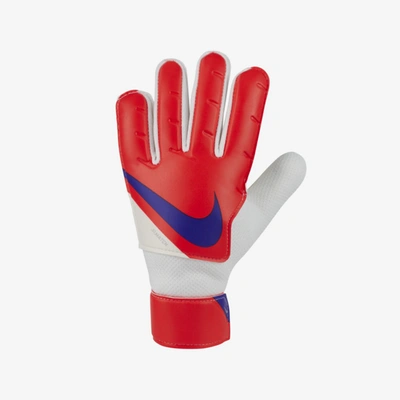 Shop Nike Jr. Goalkeeper Match Big Kids' Soccer Gloves In Bright Crimson,platinum Tint,indigo Burst