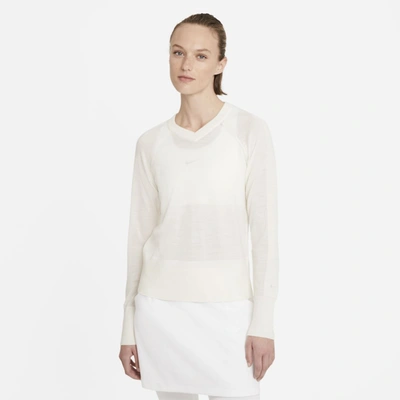 Shop Nike Ace Women's Long-sleeve Golf Sweater In Summit White,photon Dust