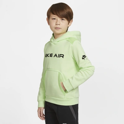 Shop Nike Air Big Kids' Fleece Pullover Hoodie In Light Liquid Lime,key Lime,black