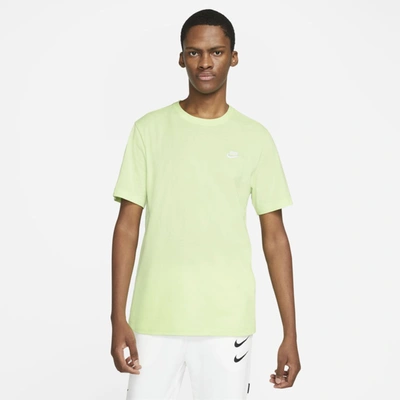 Shop Nike Sportswear Club Men's T-shirt In Light Liquid Lime,white