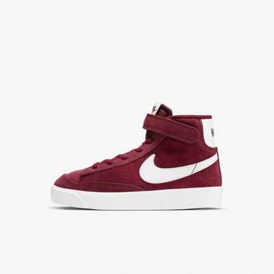 Shop Nike Blazer Mid '77 Suede Little Kids' Shoes In Team Red,team Red,black,white
