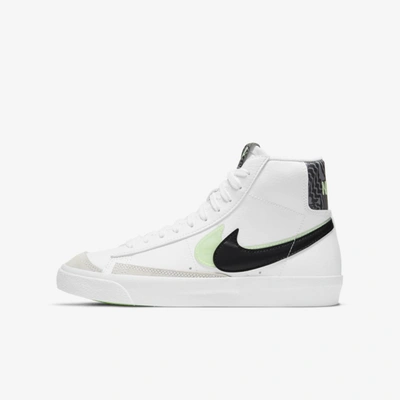 Shop Nike Blazer Mid '77 Se Big Kids' Shoe In White,vapor Green,smoke Grey,black