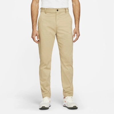 Shop Nike Men's Dri-fit Uv Slim-fit Golf Chino Pants In Brown