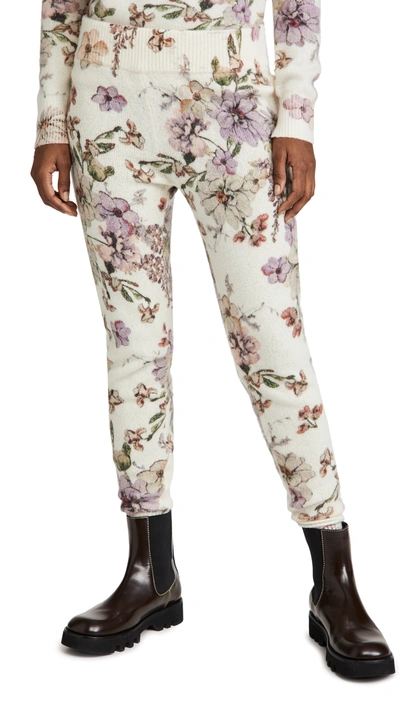 Shop Adam Lippes Sweatpants In Printed Cashmere In White Floral