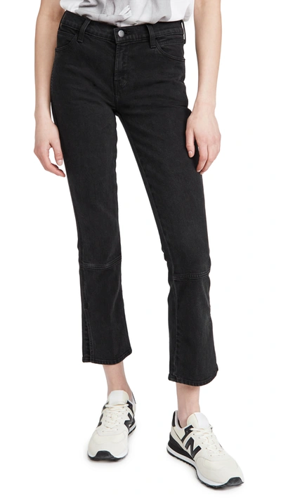 Shop J Brand Mid Rise Straight Split Hem Jeans In Undercover