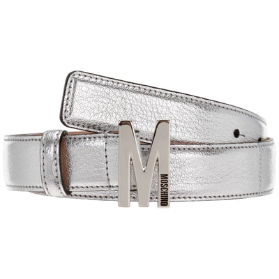 Shop Moschino Condor 2 Belt In Argento