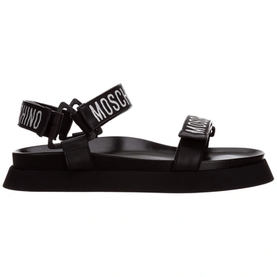Shop Moschino Mad Eleine Sandals In Nero