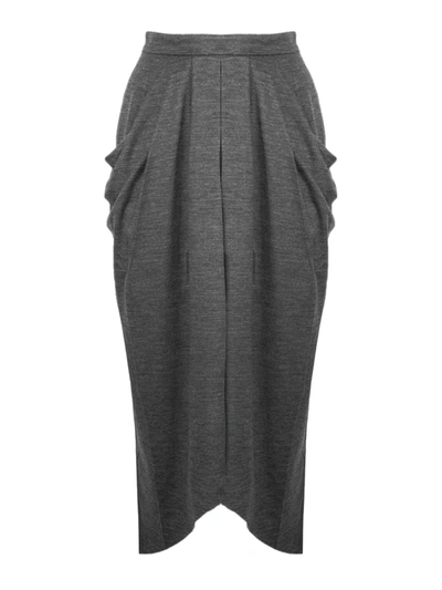 Shop Isabel Marant Anthracite Grey Virgin Wool Skirt In Grigio