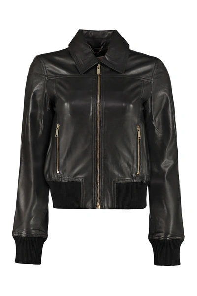 Shop Michael Michael Kors Lambskin Jacket In Black