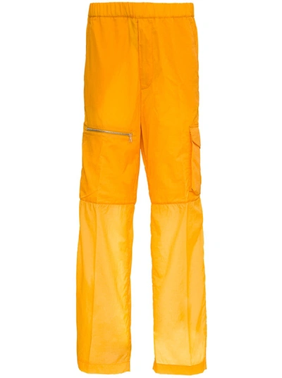 Shop Moncler Cargo Trousers In Ripstop Nylon By 1952 In Yellow