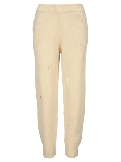 Shop Helmut Lang Distressed Pant In Powder Ecru