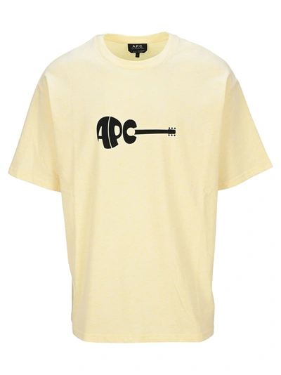 Shop Apc A.p.c. Guitar T-shirt In Yellow Ocra