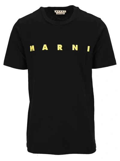 Shop Marni Short-sleeved Organic Jersey T-shirt In Black