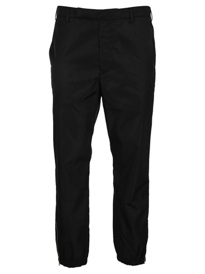 Shop Prada Re-nylon Trousers In Black