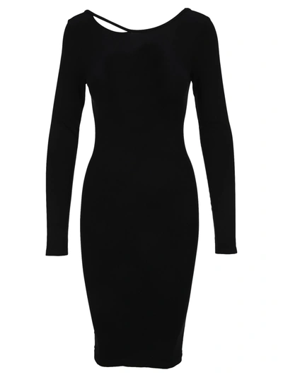 Shop Helmut Lang V-back Dress In Black
