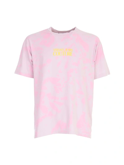 Shop Versace Jeans Couture Regular Logo Jersey T-shirt In Tinto