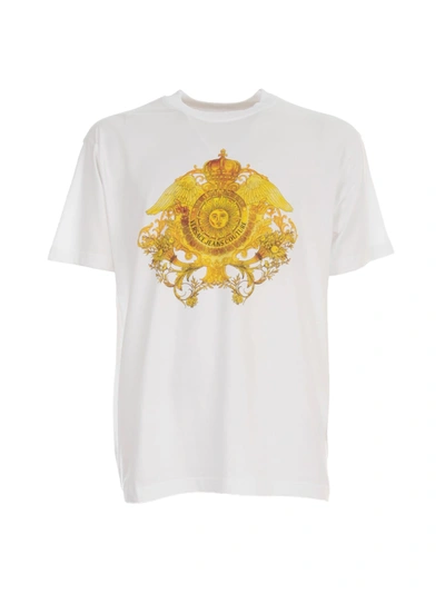 Shop Versace Jeans Couture Printed T-shirt In Bianco Ottico