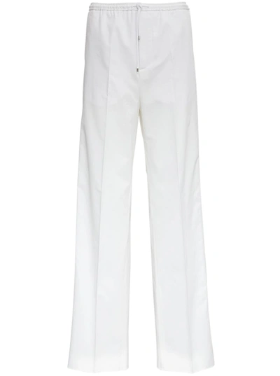 Shop Valentino Loose Fit Cotton Pants With Drawstring In White