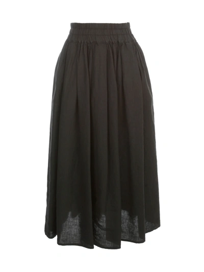 Shop Aspesi Long Elastic Waist Skirt In Black