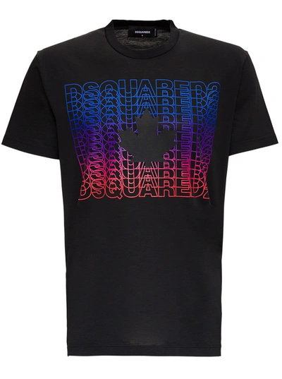 Shop Dsquared2 D2 Stencil Jersey T-shirt In Black