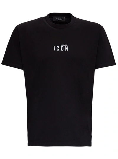 Shop Dsquared2 Icon T-shirt In Black Jersey