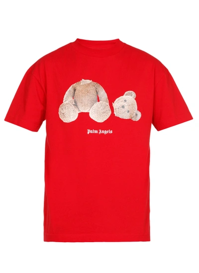Shop Palm Angels Bear T-shirt In Red