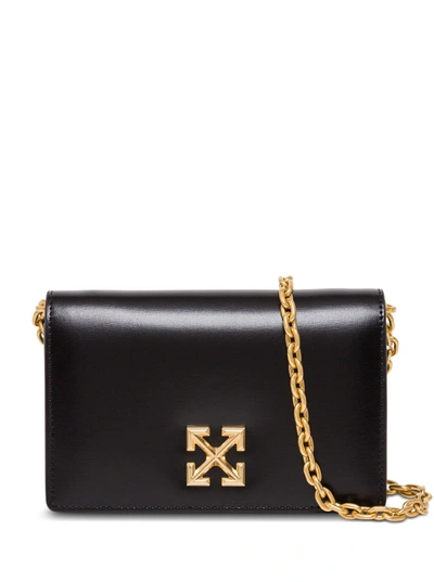 Shop Off-white Twist Jitney 0.5 Crossbody Bag In Black Leather