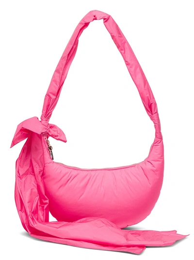 Shop Red Valentino Obo Crossbody Bag In Nylon In Pink