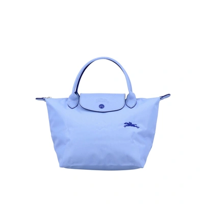 Shop Longchamp Bag In Nylon With Logo In Gnawed Blue