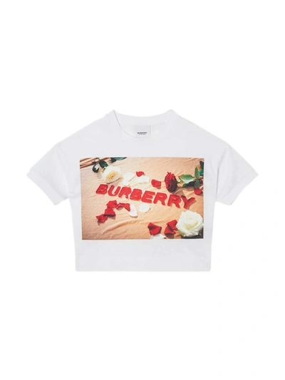 Shop Burberry White T-shirt In Bianco