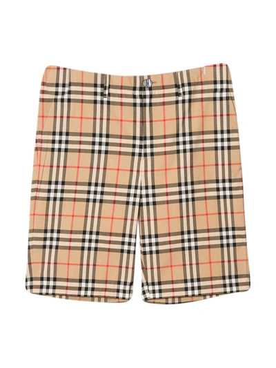 Shop Burberry Vintage Check Shorts In Beige