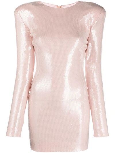 Shop Alexandre Vauthier Sequin-embellished Mini Dress In Pink