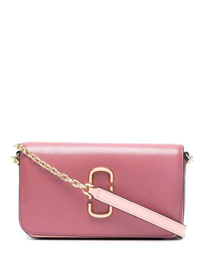 Shop Marc Jacobs Double-j Logo Crossbody Bag In Pink