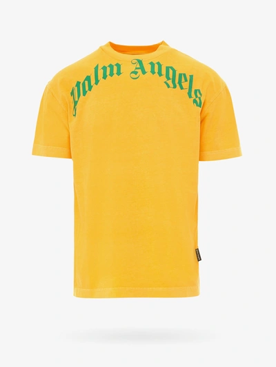 Shop Palm Angels T-shirt In Yellow