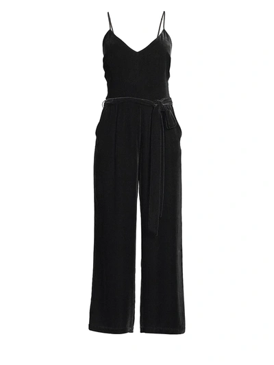 Shop L Agence Women's Jaelyn Velvet Jumpsuit In Black