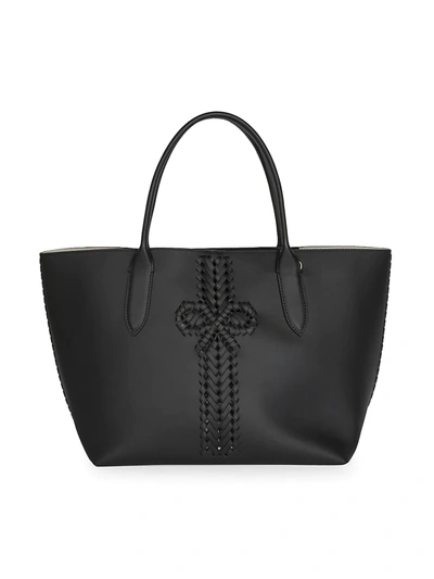 Shop Anya Hindmarch Women's The Neeson Leather Shopper Tote In Black