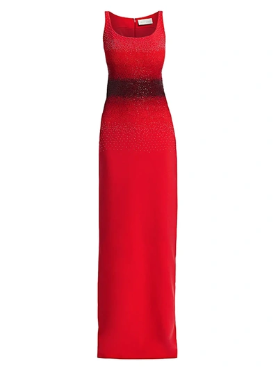 Shop Ahluwalia Women's Ballerina Ombré Beaded Gown In Cerise