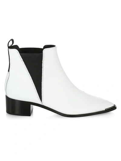 Shop Acne Studios Women's Jensen Leather Ankle Boots In White