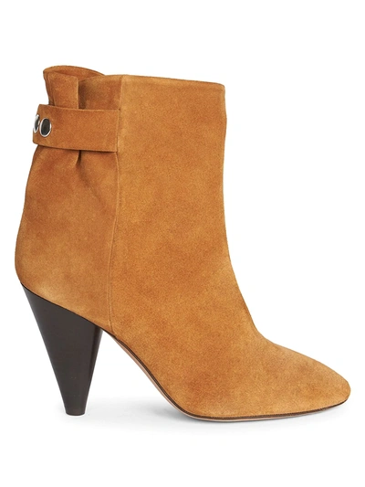 Shop Isabel Marant Women's Lystal Suede Ankle Boots In Cognac