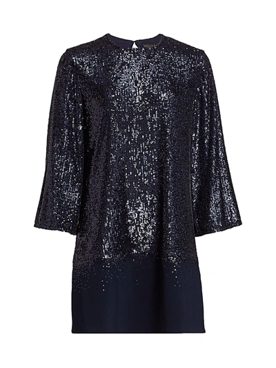 Shop Ahluwalia Women's Three-quarter Sleeve Sequin Dress In Midnight